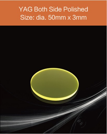 YAG Ce scintillator, YAG Ce crystal, Ce doped YAG scintillator, Scintillation YAG Ce, YAG:Ce diameter 50mm x 3mm